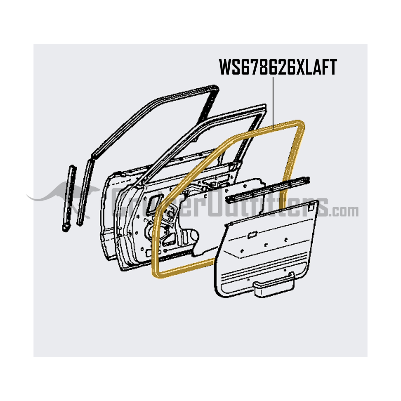 Front Door Left Hand Side Perimeter Weather Stripping - Aftermarket - Fits 1981 - 1990 6x Series (WS678626XLAFT) Front Door Left Hand Side Perimeter Weather Stripping - Aftermarket - Fits 1981 - 1990 6x Series (WS678626XLAFT)