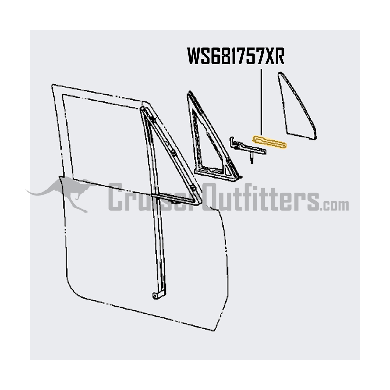 Front Right Hand Side Vent Window Glass Frame Weather Stripping  - OEM Toyota - Fits 7x Series (WS681757XR) Front Right Hand Side Vent Window Glass Frame Weather Stripping  - OEM Toyota - Fits 7x Series (WS681757XR)