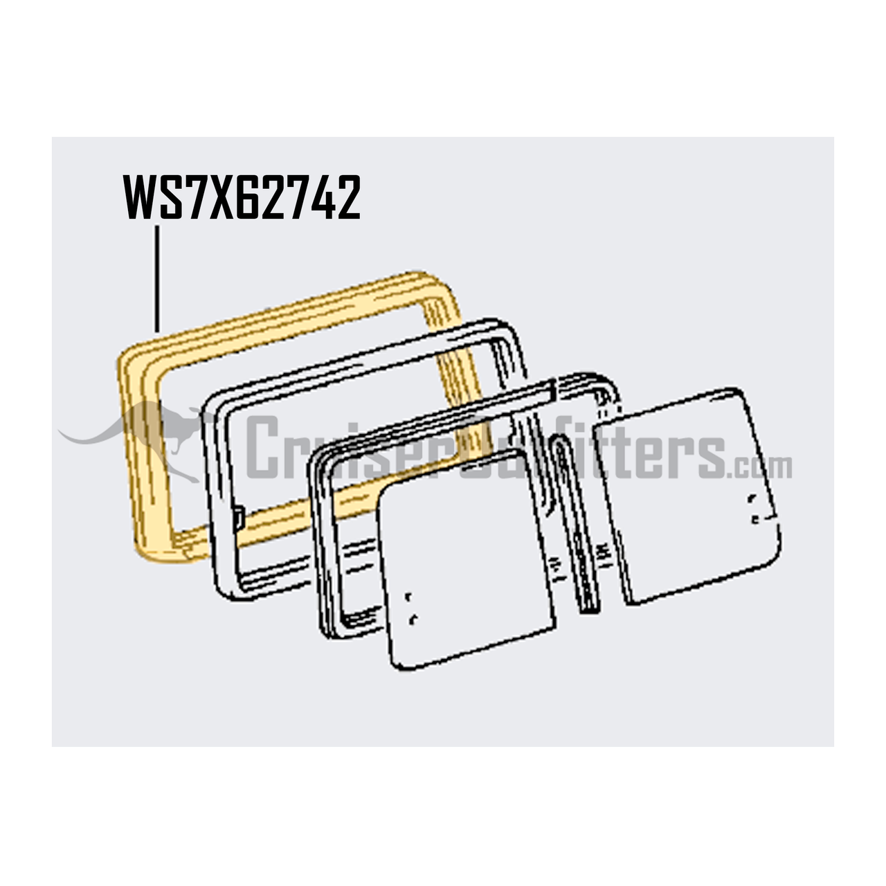 Side Window Glass Left Hand Side Weatherstrip - OEM Toyota - Fits 70/71 Series (WS7X62742)