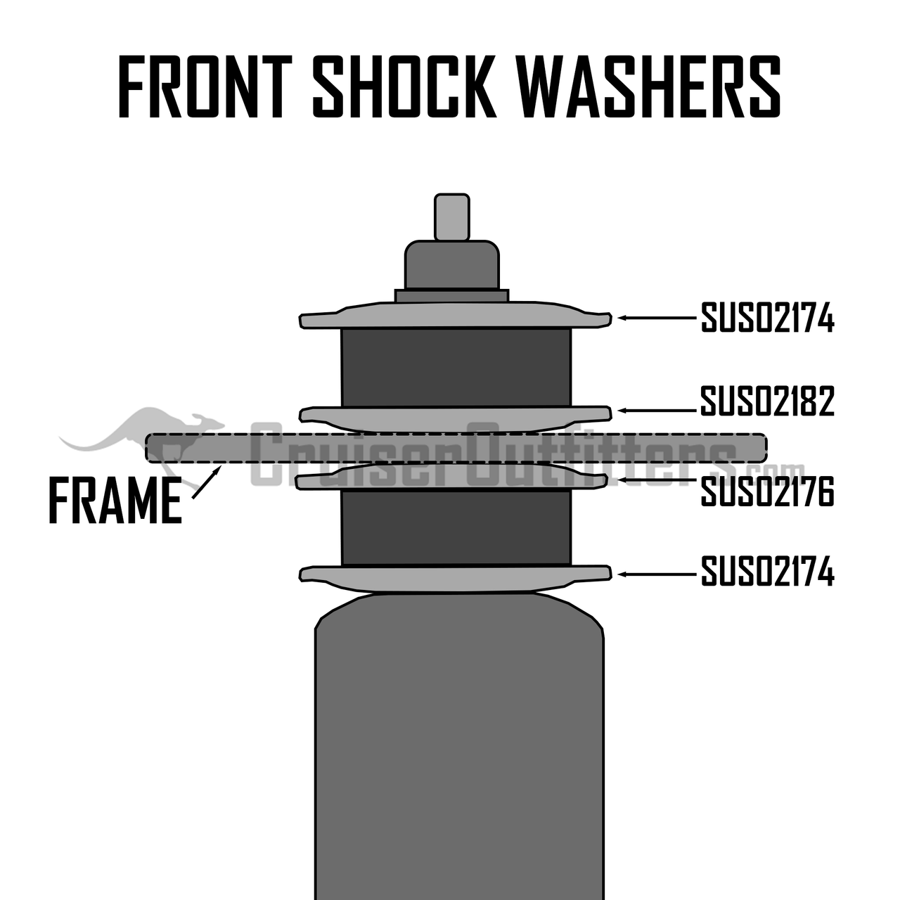 Front Shock Absorber - Fits 100 Series/LX470 Applications (SUS69585)