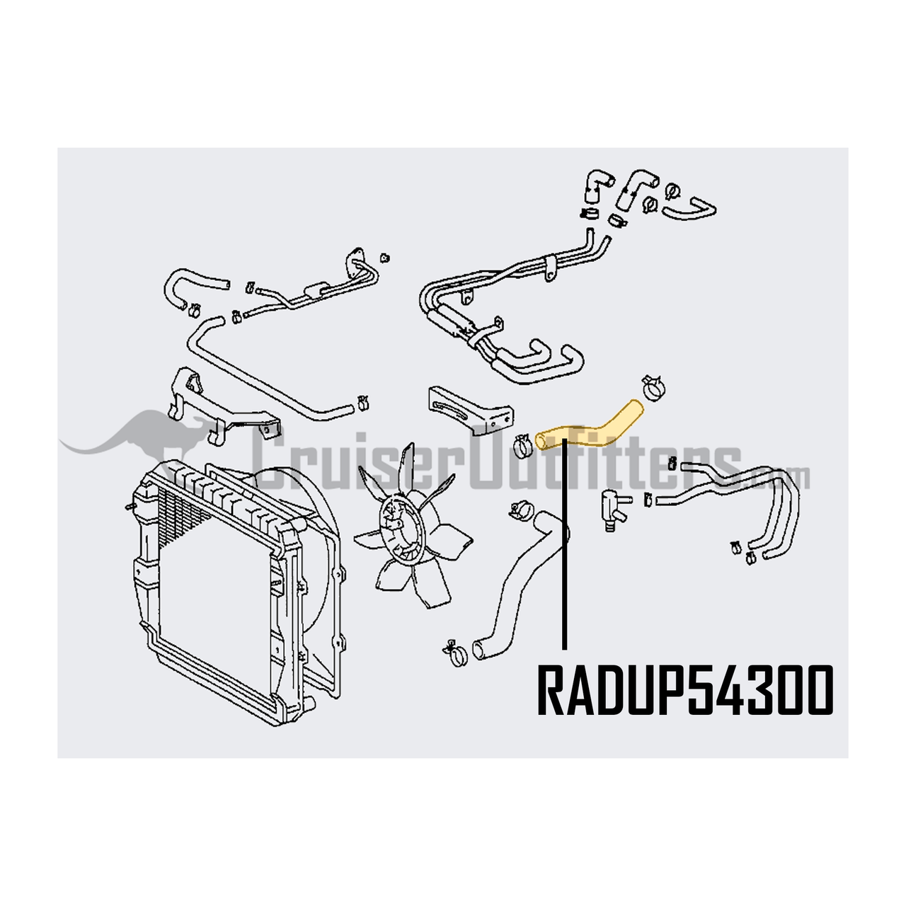 Upper Inlet Radiator Hose - Fits 01/1990-04/1993 LJ7x Applications (RADUP54300)
