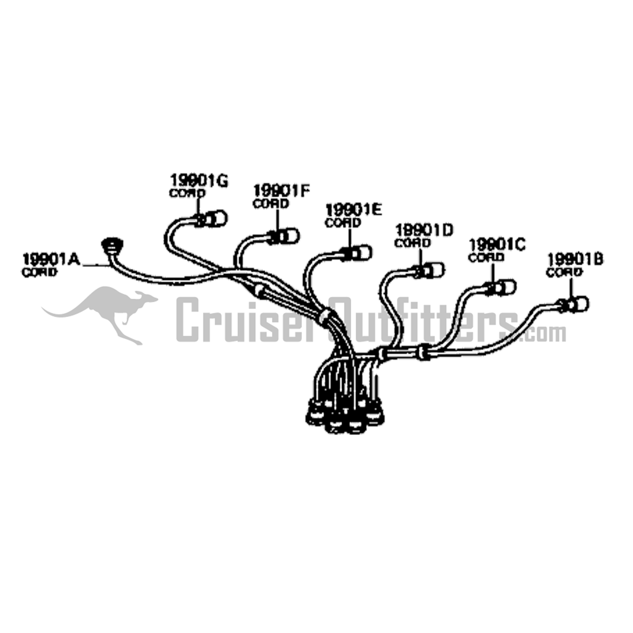 Japanese Aftermarket Spark Plug Cord Set - Fits Early-09/1972 FJ40/FJ55 Land Cruisers (IGN21017JP)