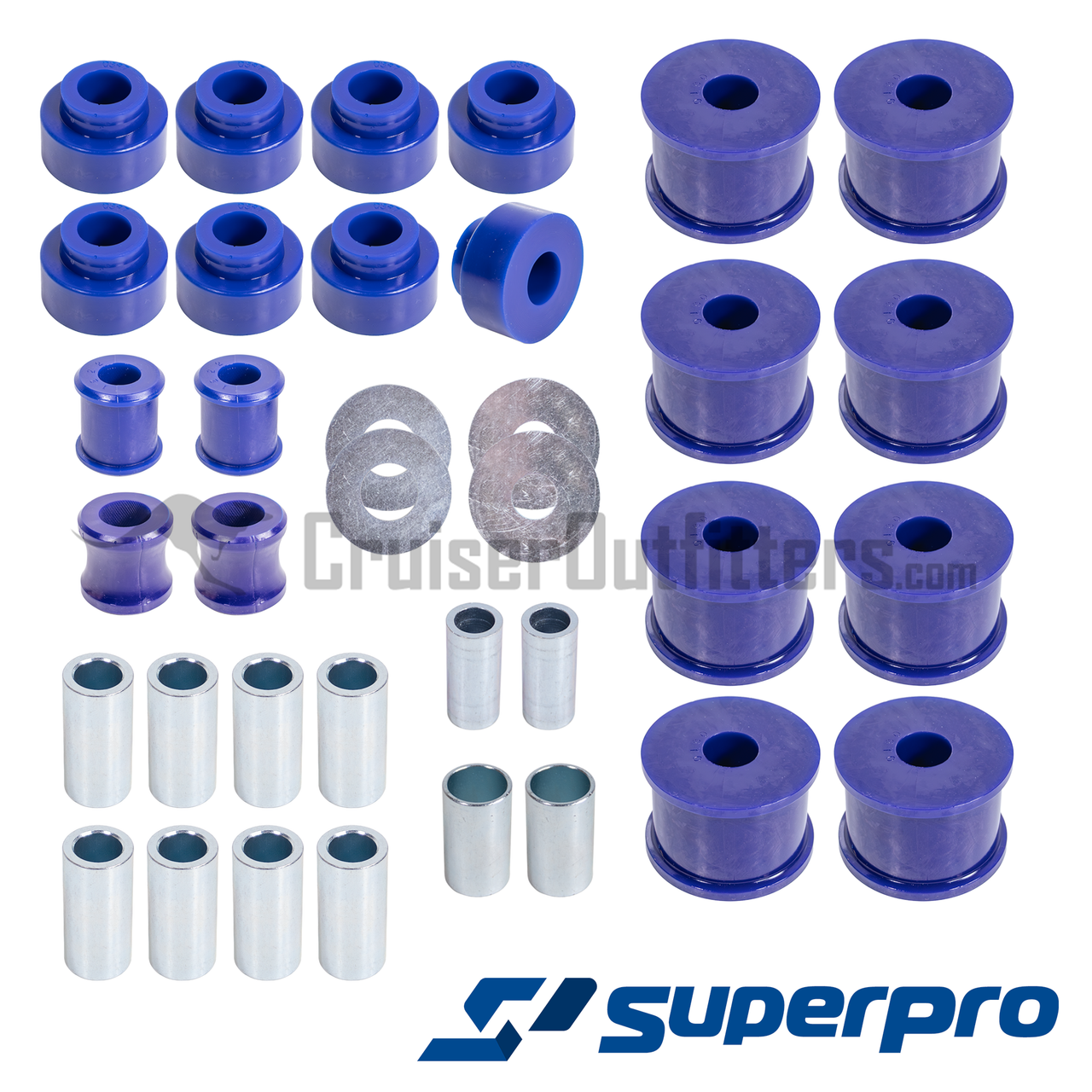 SuperPro Control/Track Arm Front & Rear Bushing Kit - Fits KZJ/LJ/RJ7x Land Cruiser Applications (SUSKIT093K) 