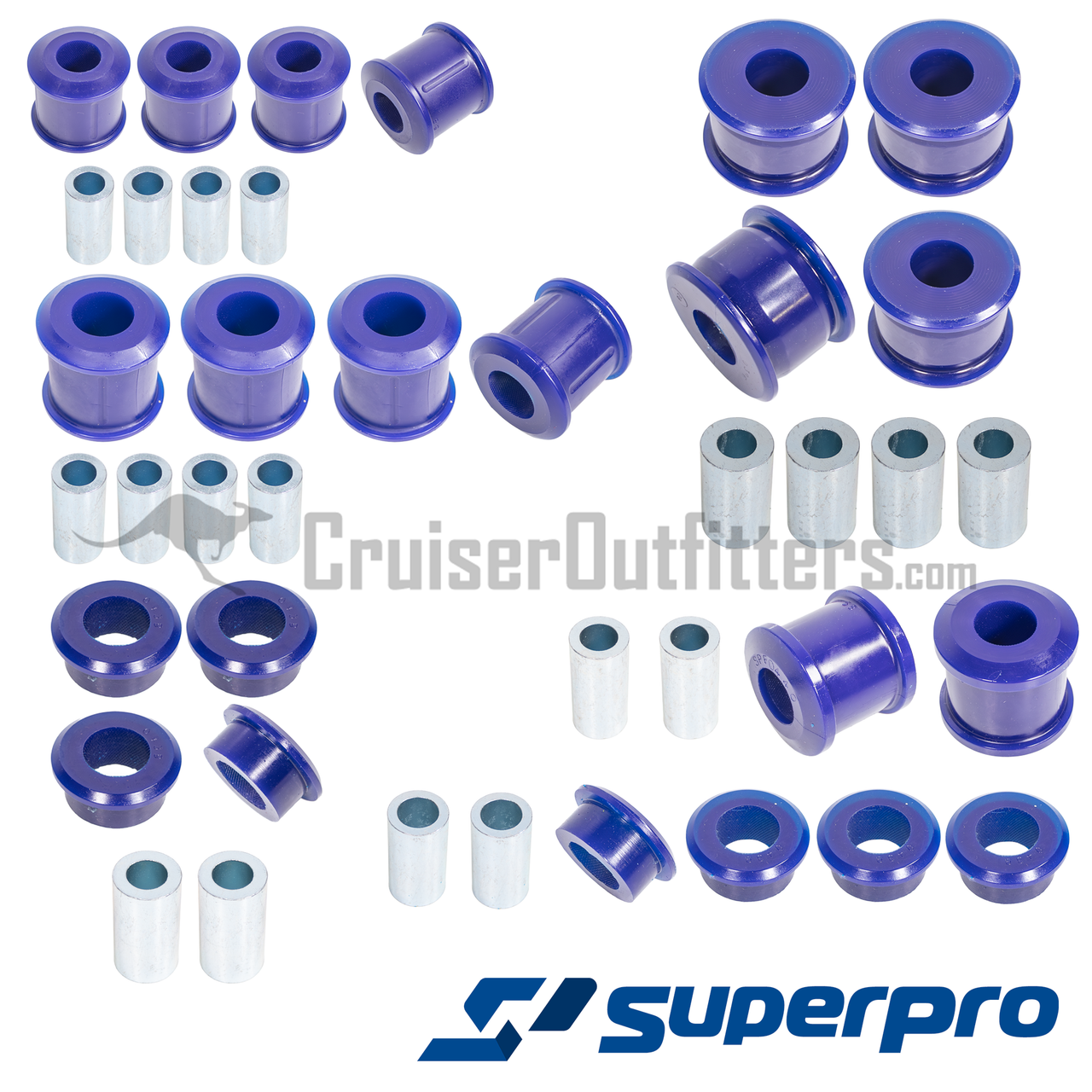 SuperPro Front & Rear Radius Arms & Panhard Bushing Kit - Fits 80 & 105 Series Land Cruiser Applications (SUSKIT058K)