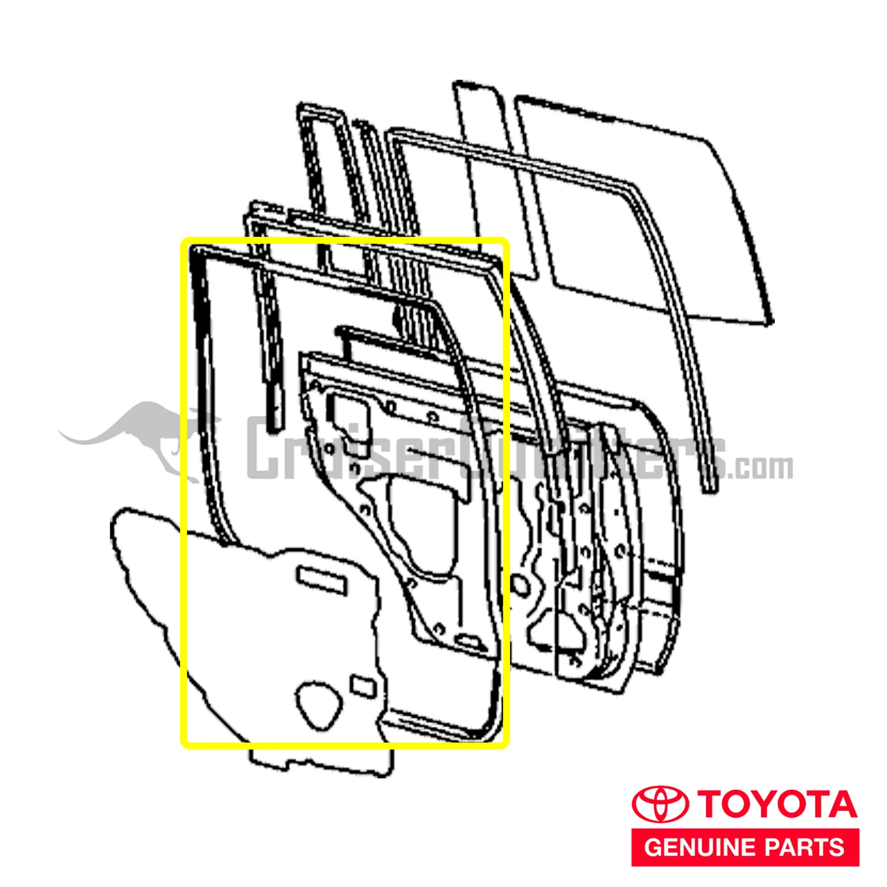Weather Stripping - Fits 8x Series Rear Left Hand Door Perimeter (WS678728XRL)