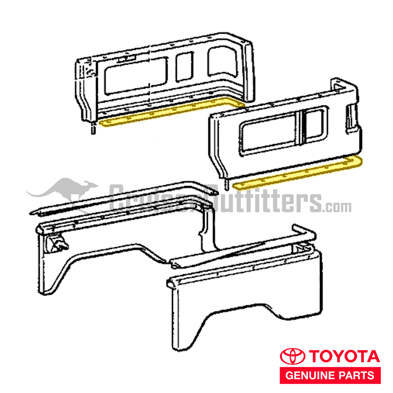Weather Stripping - Hardtop Side to Tub - One Req. Per Side - Fits 4x Series Land Cruiser Applications (WSHT60011)