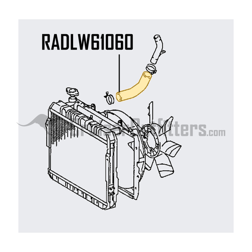 Lower Radiator Hose - Fits FJ80 3FE at Radiator Side Applications (RADLW61060) Lower Radiator Hose - Fits FJ80 3FE at Radiator Side Applications (RADLW61060)