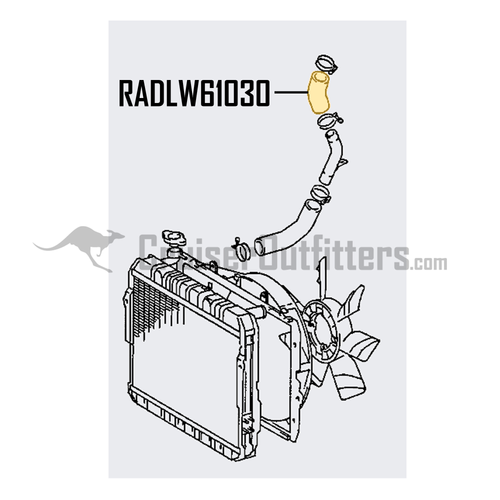 Lower Radiator Hose - Fits FJ80 3FE at Water Pump Side Applications (RADLW61030)