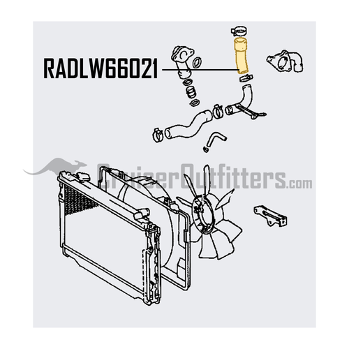 Lower Radiator Hose - Fits FZJ80/LX450 at Engine Applications (RADLW66021) Lower Radiator Hose - Fits FZJ80/LX450 at Engine Applications (RADLW66021)