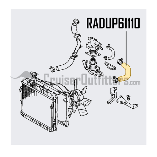 Upper Radiator Hose - Fits 8/1987 - 12/1989 FJ62 Applications (RADUP61110)