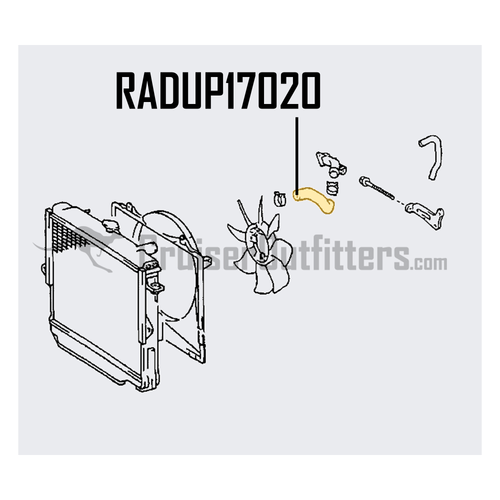 Upper Radiator Hose - Fits 1990+ HZJ7x Applications (RADUP17020) Upper Radiator Hose - Fits 1990+ HZJ7x Applications (RADUP17020)