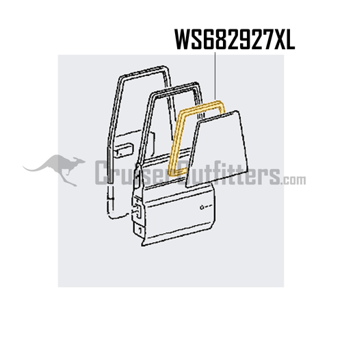 Rear Left Hand Side Ambulance Door Glass Weatherstrip - OEM Toyota - Fits 7x Series (WS682927XL) Rear Left Hand Side Ambulance Door Glass Weatherstrip - OEM Toyota - Fits 7x Series (WS682927XL)