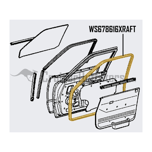 Front Door Right Hand Side Perimeter Weatherstrip - Aftermarket - Fits 1981 - 1990 6x Series (WS678616XRAFT) Front Door Right Hand Side Perimeter Weatherstrip - Aftermarket - Fits 1981 - 1990 6x Series (WS678616XRAFT)