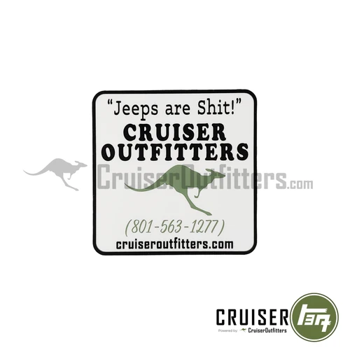 Cruiser Outfitters "Jeeps are Shit!" Vintage Sticker (COSTICKERVINTAGE)