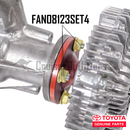  Clutch to Water Pump Flange Nuts (4 Pack) - Fits Land Cruiser Applications (FAN08123SET4)