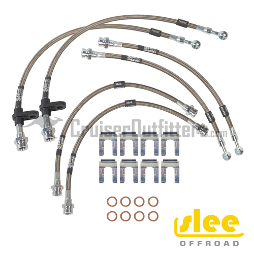 SLEE Offroad Brake Line Replacement Kit - Stainless Steel Braided Lines - Fits '08-'21 200 Series/LX570 Applications (SLEE STF1009)