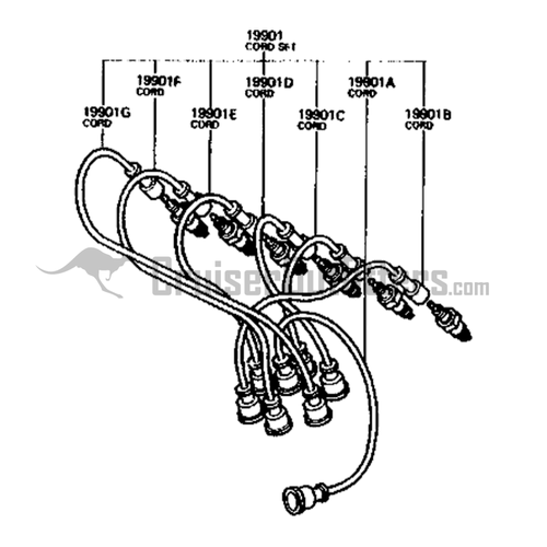 Japanese Aftermarket Spark Plug Cord Set - Fits 09/1972-09/1977 FJ40 Land Cruisers (IGN21322JP)