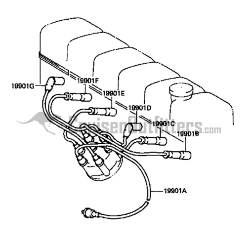 Japanese Aftermarket Spark Plug Cord Set - Fits 08/1990-08/1992 FJ80 Land Cruiser Applications (IGN21503JP) 