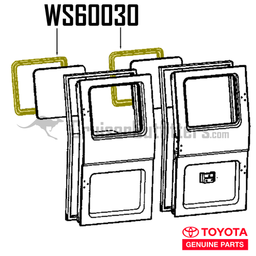 Ambulance Door Glass Weather Stripping - Fits BJ/FJ4x Land Cruiser Applications (WS60030)