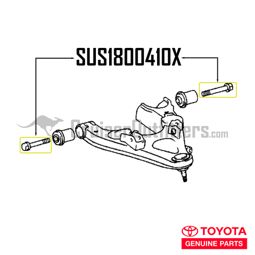 Front Lower Control Arm Front & Rear Bolt - Fits 01/1998-04/2005 UZJ100/LX470 Land Cruiser Applications (SUS1800410X)
