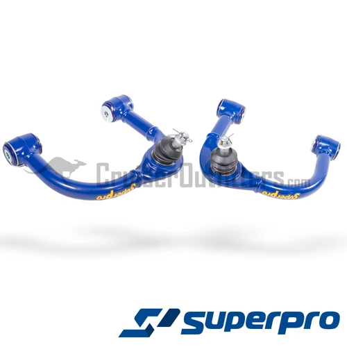SuperPro Fixed Offset Upper Control Arms- LH & RH Pair - 2.5-3.5° Caster/1.5° Camber - Fits 2002-2023 GX/FJ Cruiser/4Runner Applications (SUSTRC6480) 
