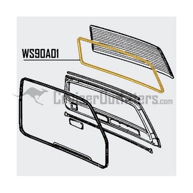 レトロパチスロパーツ　扉枠　ニューパルサー　typeA Rear Hatch Glass Weatherstrip - - Fits 8/1980 - 1/1990 6x Series