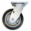 medium duty swivel caster with 4" matte black performa rubber wheel, full size view