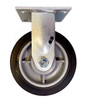 Zinc-plated rigid caster with performa rubber wheel