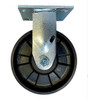 Zinc-plated rigid caster with black plastic Maxim wheel