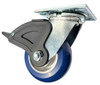 6" swivel caster with top plate and total lock brake has a 1,200 lbs capacity blue poly wheel on aluminum