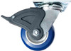 8" swivel caster with total lock brake and 1,250 lbs capacity blue poly wheel on aluminum