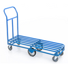 6 wheel tubular steel cart with six wheels, in blue