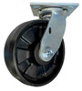 Heavy duty swivel caster with 5" Maxim wheel (hard plastic, black)
