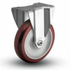 Rigid caster with 4" red poly HI-TECH wheel