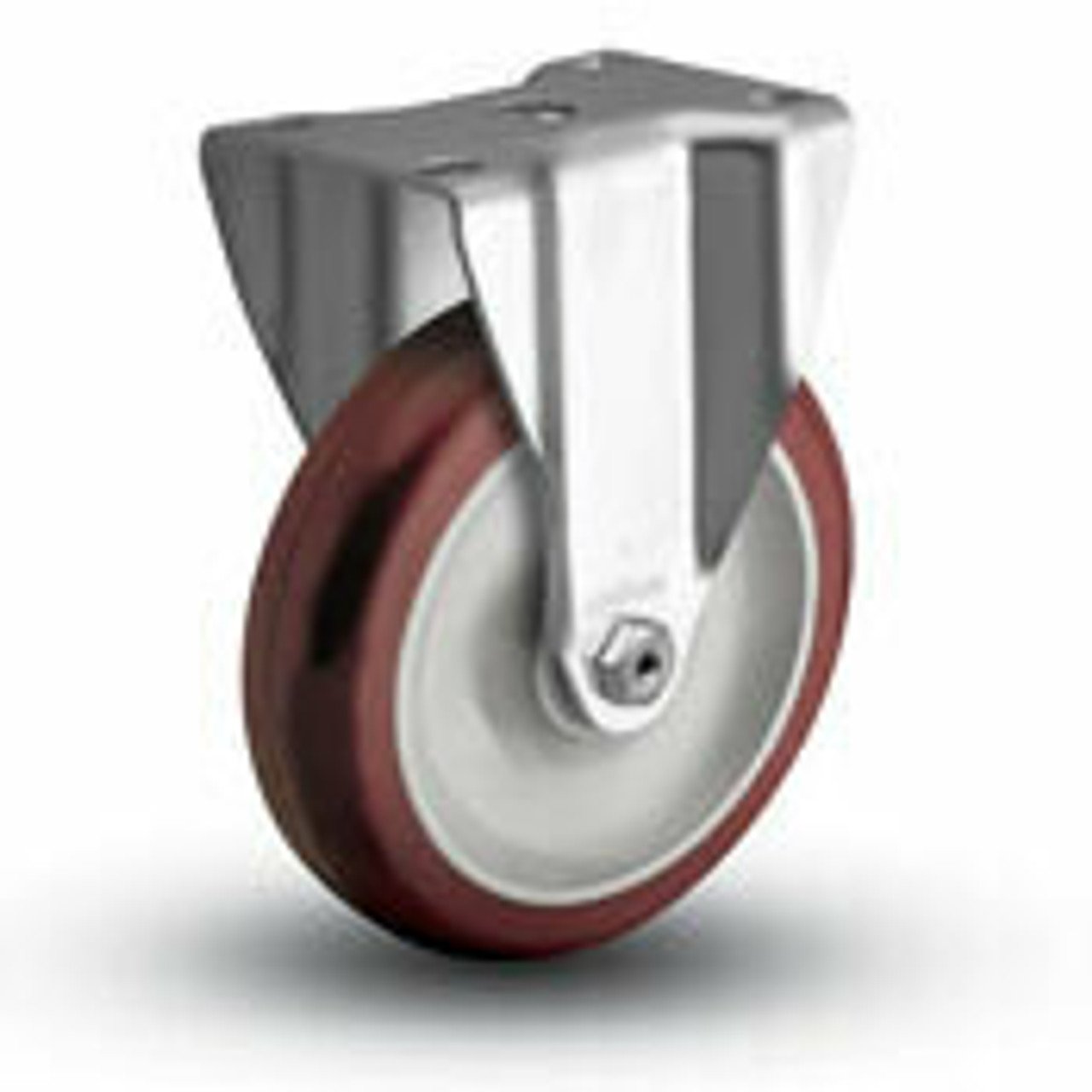 Rigid caster with 3.5" red poly HI-TECH wheel