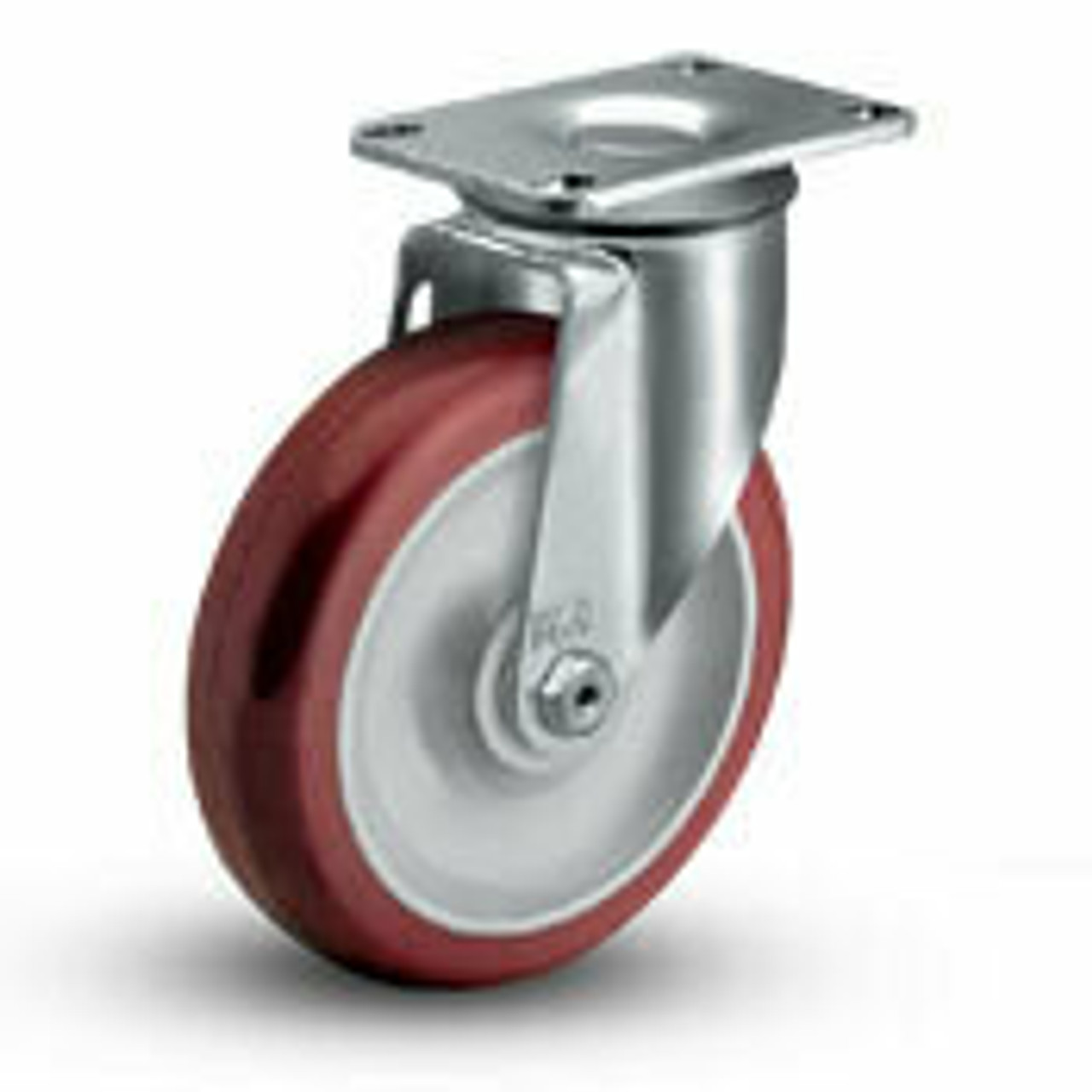 Swivel caster with 3.5" red poly HI-TECH wheel