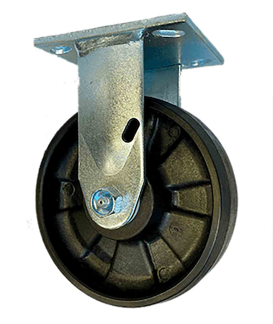 6" rigid caster with black Maxim plastic wheel