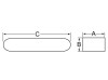 GLH 321208-050 Machine Key 12 mm x 8 mm x 50 mm Form A C45K Plain Undersize