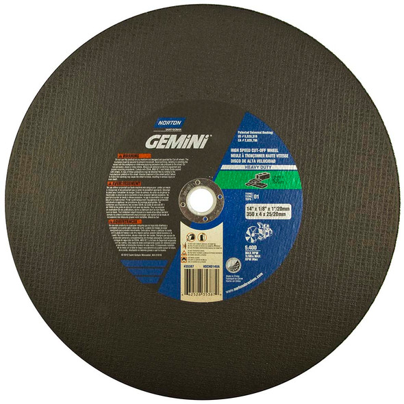 NOR 66252835387 Concrete Cut-Off Wheel 14 X 1/8 x 1 HD 3 Layer SC