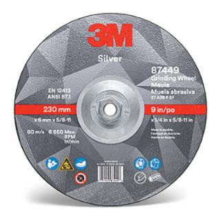 3MA 051125874496 Grinding Disc, 9" x 1/4" x 5/8-11, 36 Grit 3M Silver Ceramic 87449