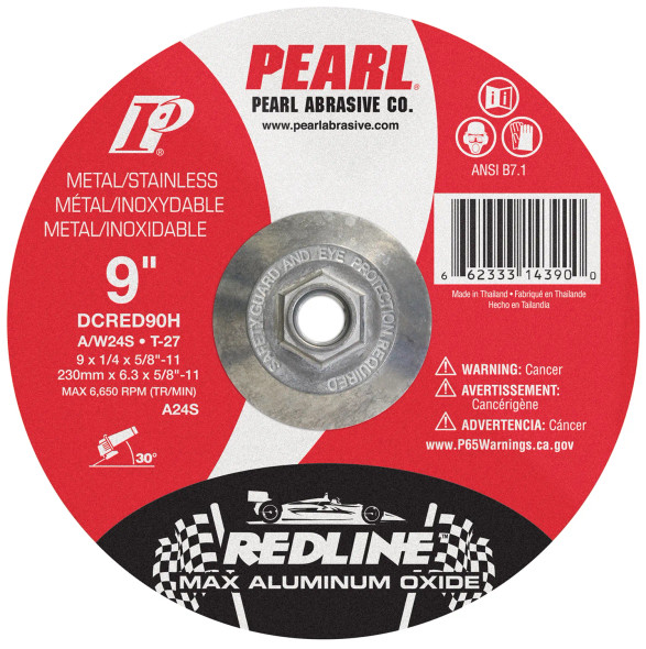 PRL DCRED90H Grinding Disc 9 x 1/4 x 5/8-11Redline