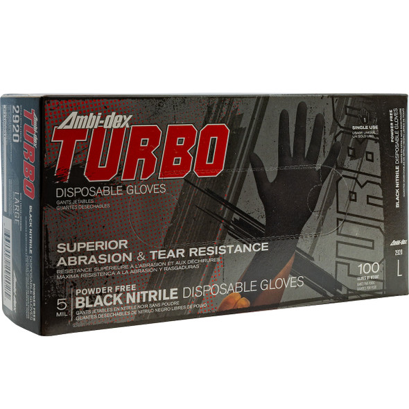 PIP 2920 M Disposable Nitrile Gloves Black 5 Mil