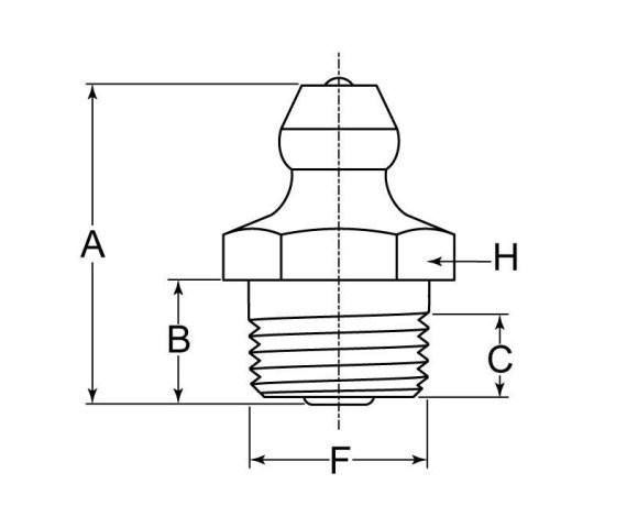 GLH H1610Y3 Grease Fitting Zerk 1/8-27 PTF Steel ZY Triv