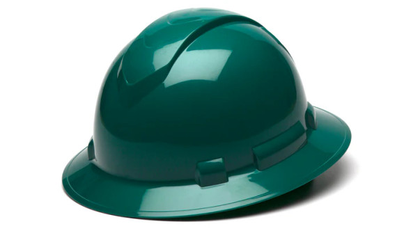 PYR HP54135 Ridgeline Full Brim 4pt Ratchet Suspension Hardhat Green