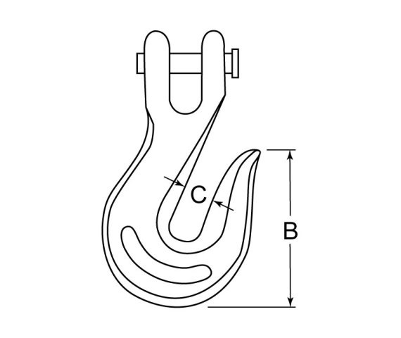 GLH HCG012-G7 Grab Hook 3/8" Grade 70 Zinc Yellow Plated