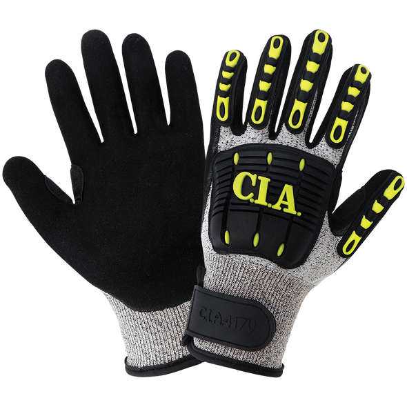 GLG CIA417V-11XXL Impact Glove Vise Gripster C.I.A 13-Gauge Mach Finish Nitrle Dipped Padded Palm Puncture Level 3 Cut Level 2