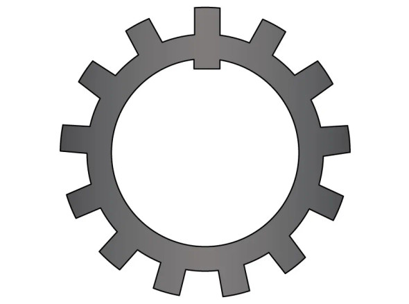 GLH MB-08 Lockwasher 62MM Outside Diameter; 40MM Inside Diameter; 1.3MM Thickness; 6MM Tang Width; No Reversing Tang;
