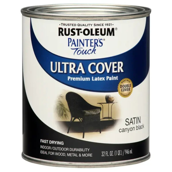 RUS 7946502 Paint, Satin, Quart, Canyon Black