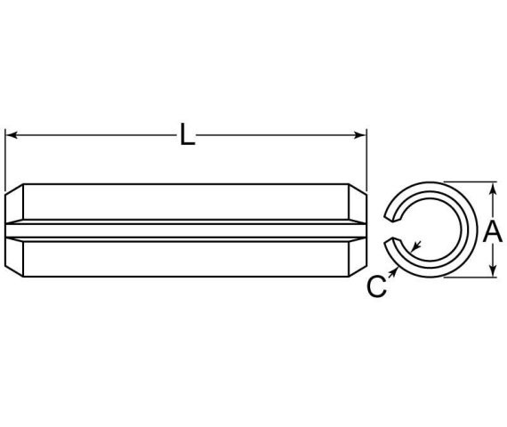 GLH SP-187-1500 Slotted Spring Pin 3/16 x 1-1/2 HCS ZC