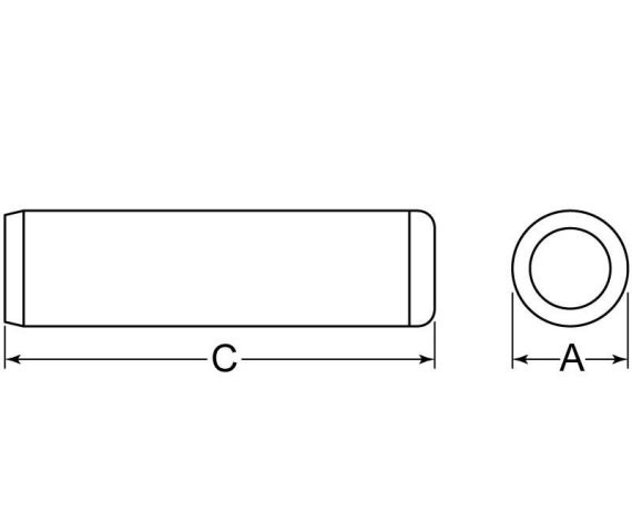 GLH DOW-125-0750 Dowel Pin 1/8 x 3/4 AS PL